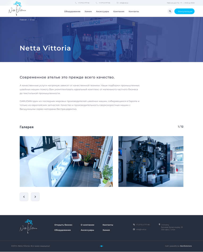 Дизайн сайта Netta Vittoria для ПК