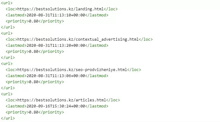 sitemap xml