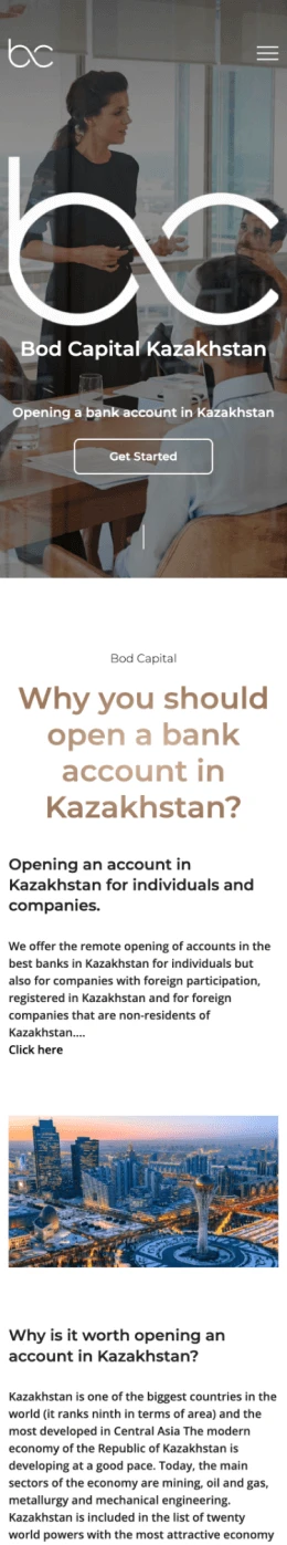 Дизайн сайта Bod capital для мобильных устройств