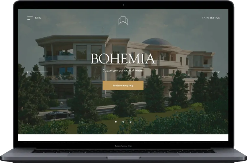 Создание сайта BOHEMIA для ПК